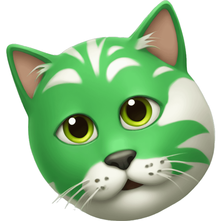 Cat and a green beart emoji