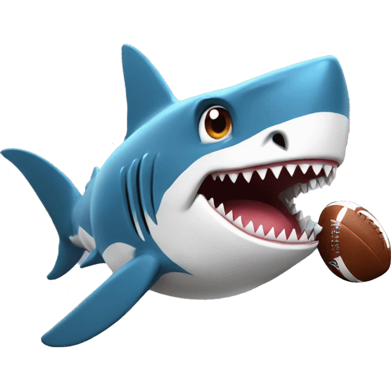 Shark holding rugby ball  emoji