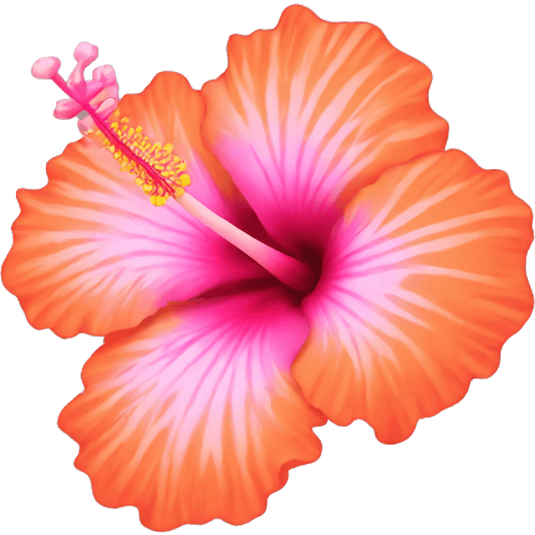 Pink and orange hibiscus flower emoji