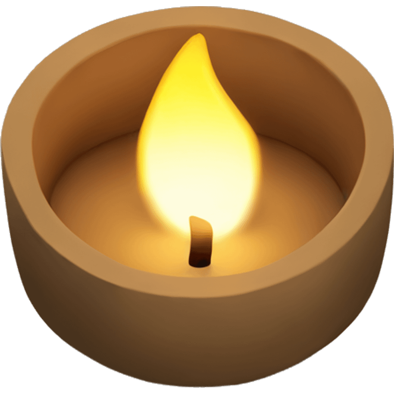 Candle in brown concrete vessel emoji