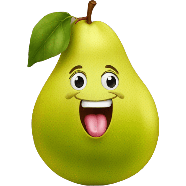 Pear with tongue out emoji