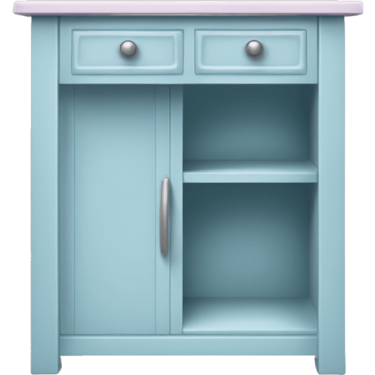 Realistic isolated pastel blue kitchen island counter. emoji