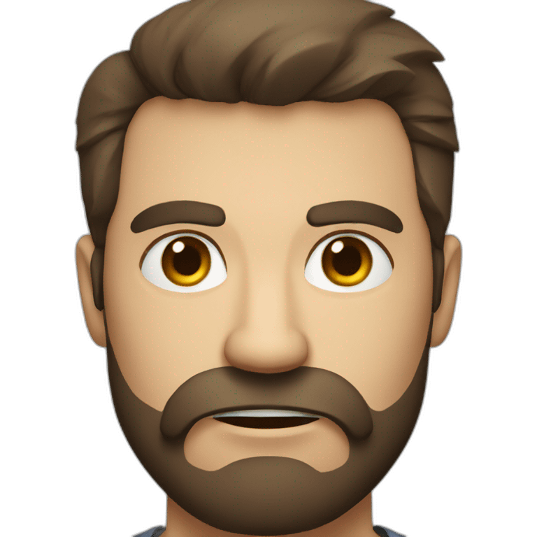 brown haired bearded man angry portrait emoji