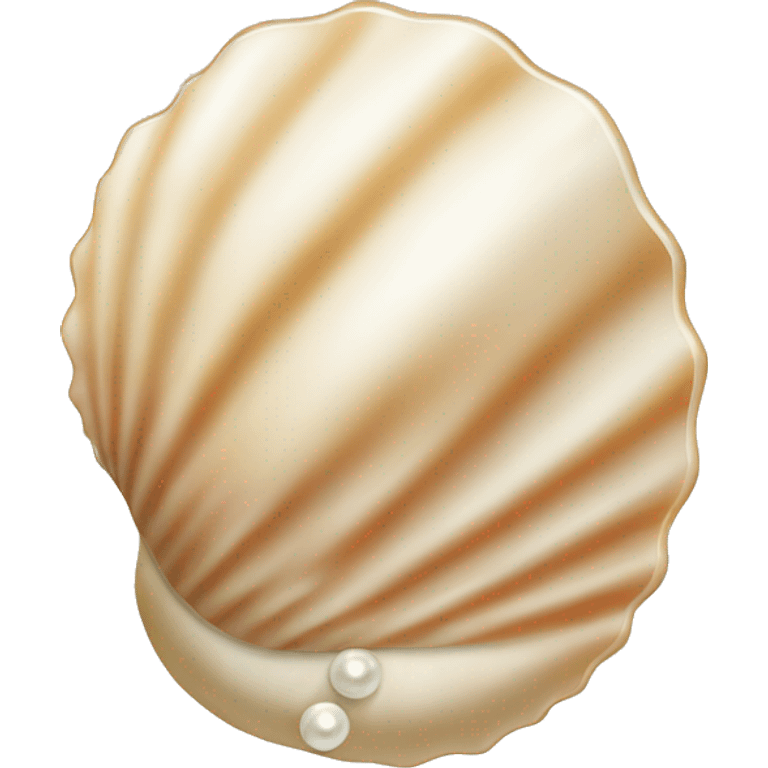 Beige shell with Pearl  emoji