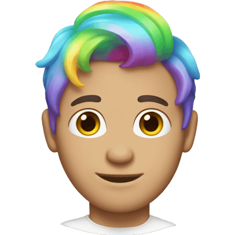 Individual white Gay man with rainbow hair emoji