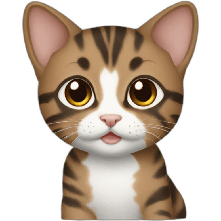 Baby tabby cat black brown white emoji