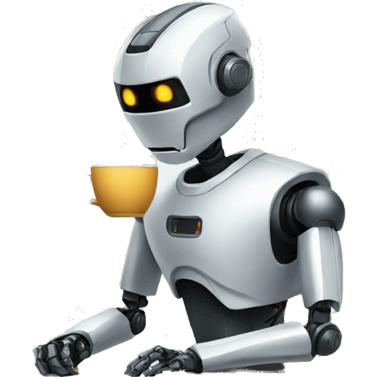 robot drinking coffee emoji