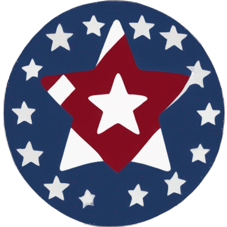 Flat image of a Betsy Ross Flag with the letters AM inside the circular star field emoji