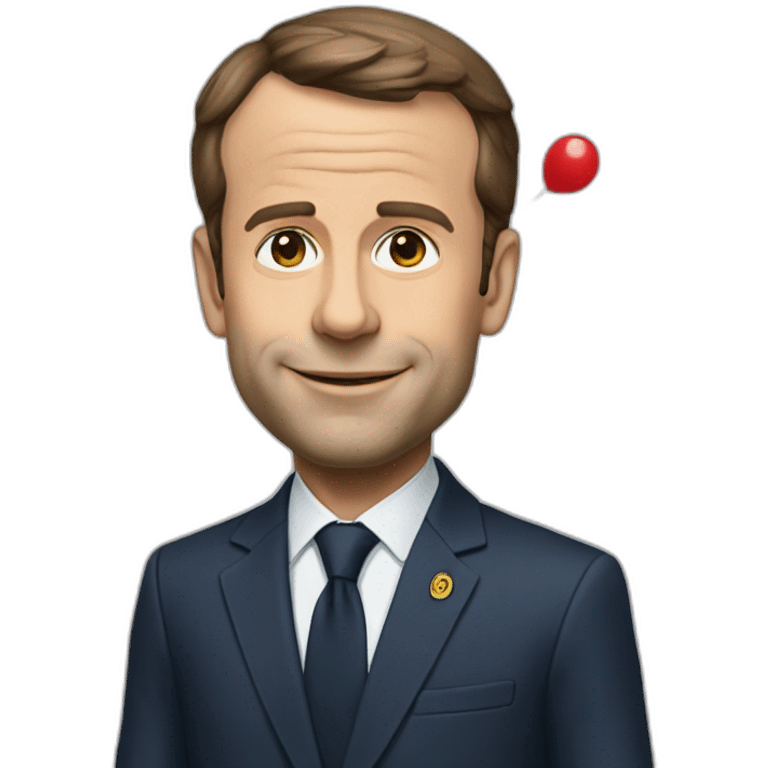 Macron avec un ballon emoji