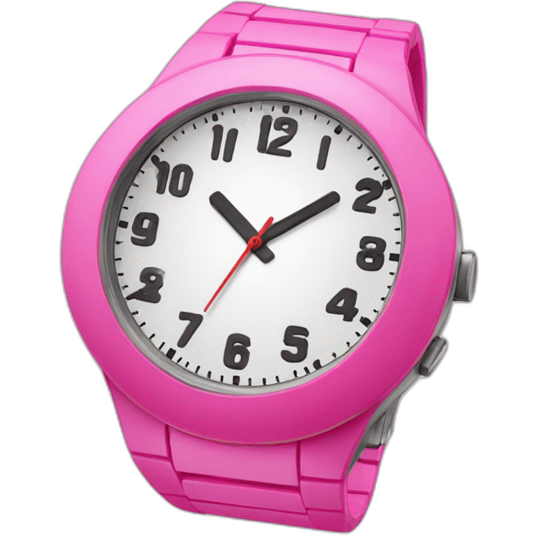 Reloj rosa emoji