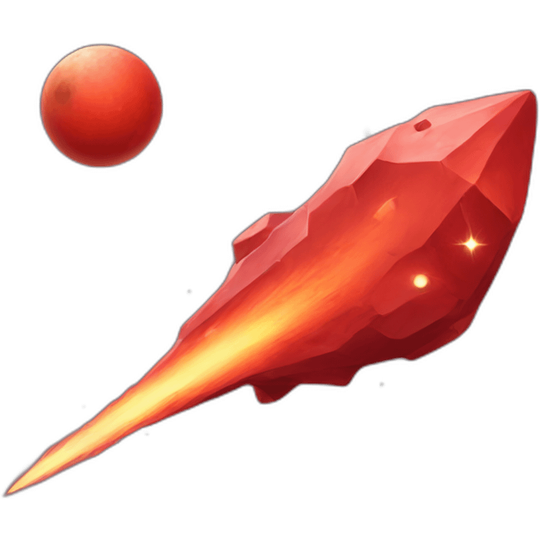 red meteor with persevering face emoji