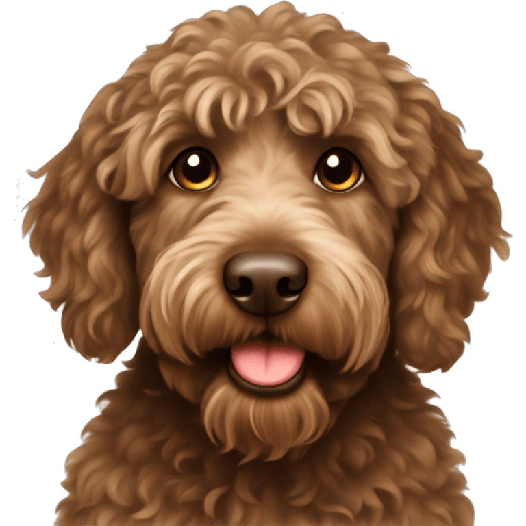 Brown labradoodle emoji