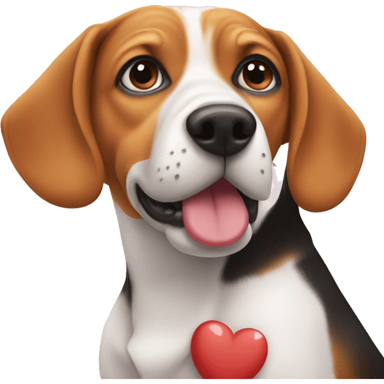 Beagle and milenua sharing love emoji