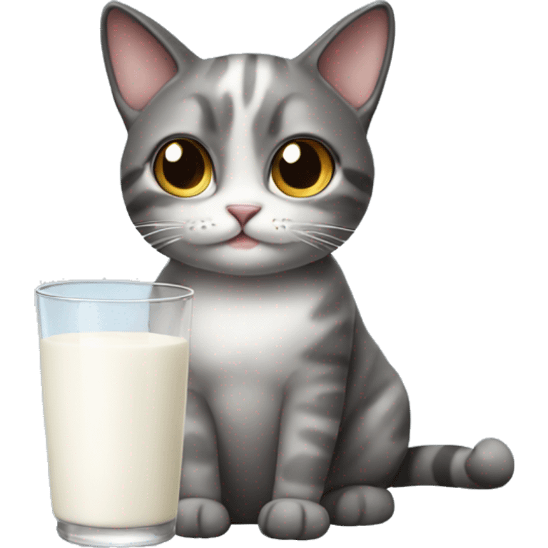 Cat with milk emoji