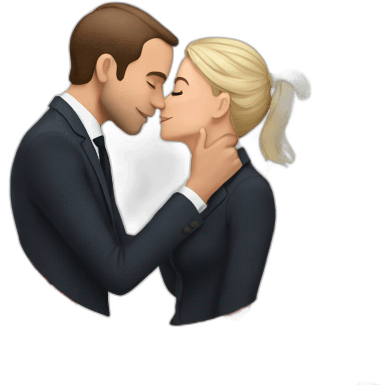 Macron Kissing Nathanyaou emoji