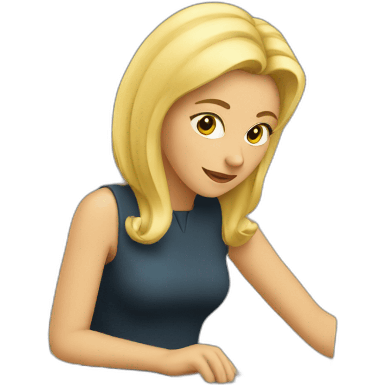 blonde lady on a computer emoji