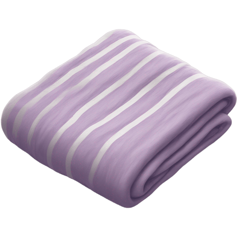 cozy light purple folded blanket with thin brown stripes emoji