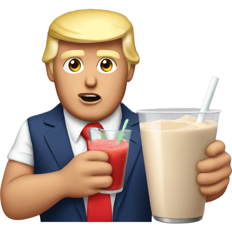 donald trump drinks a protein smoothie emoji