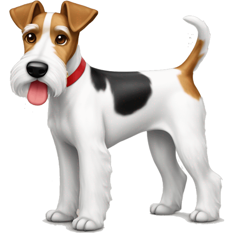 Cane Fox terrier con fiocco rosso al collo emoji