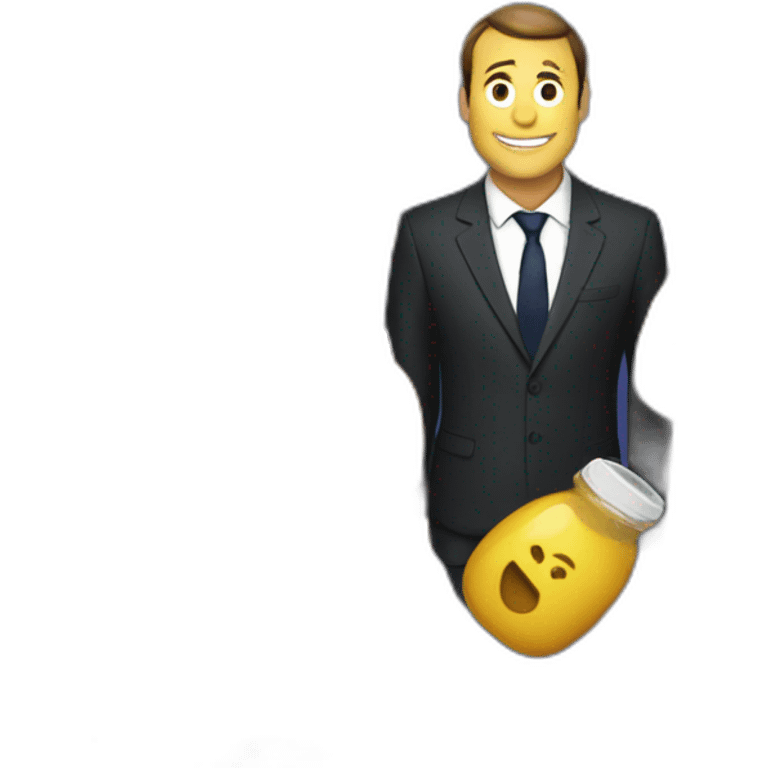 Macron dans une bouteille emoji