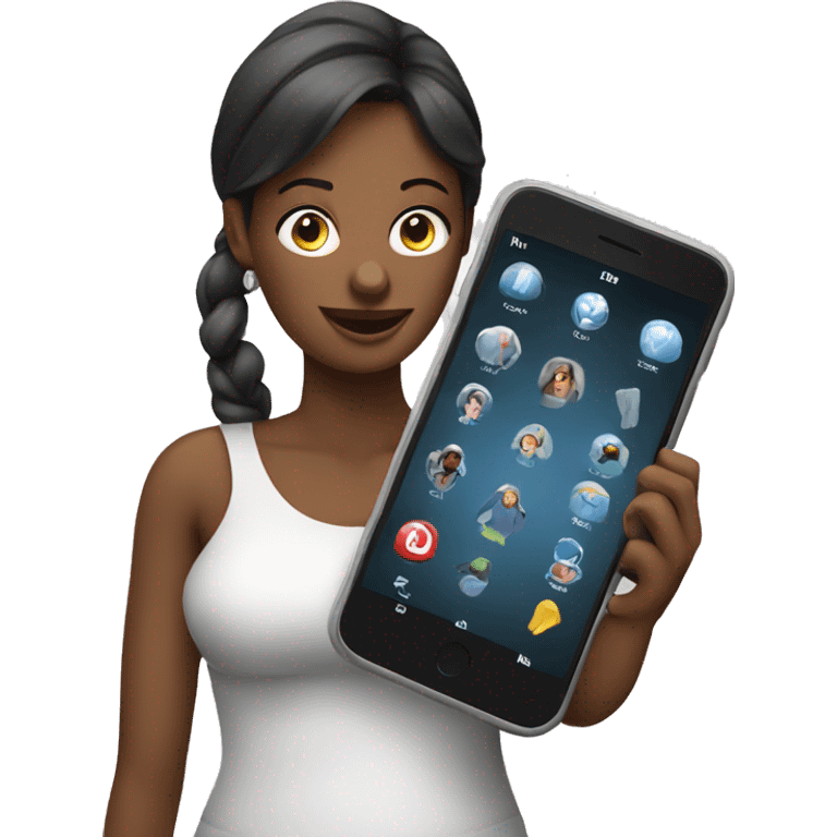 woman showing big phone emoji