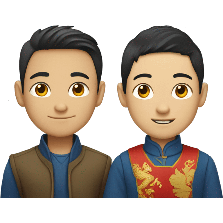 chinese boy and colombian boy couple  emoji