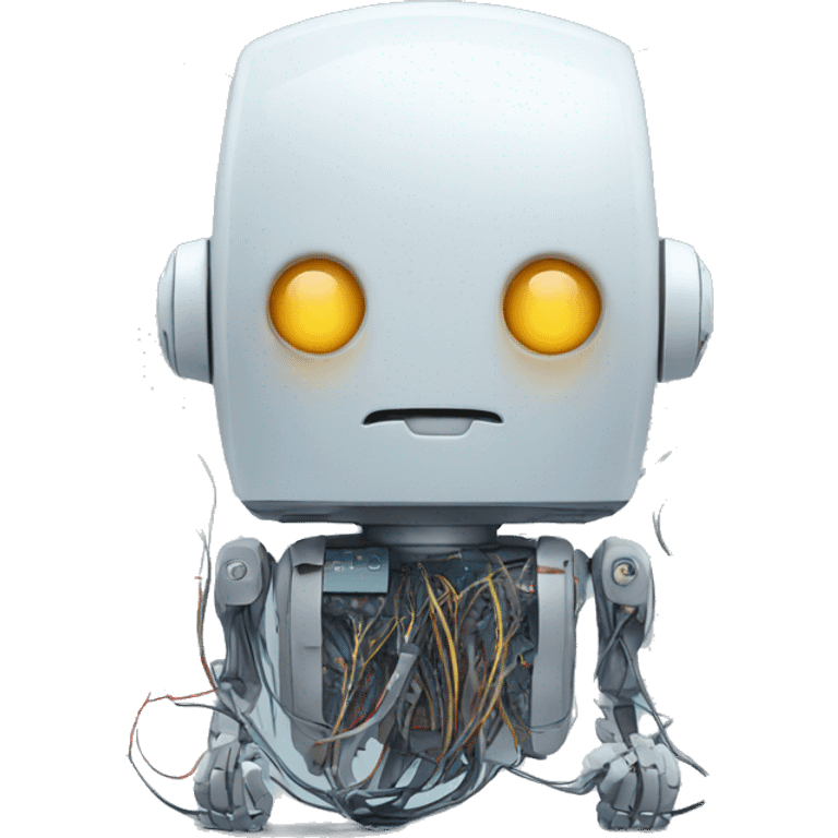 sad robot with wires emoji