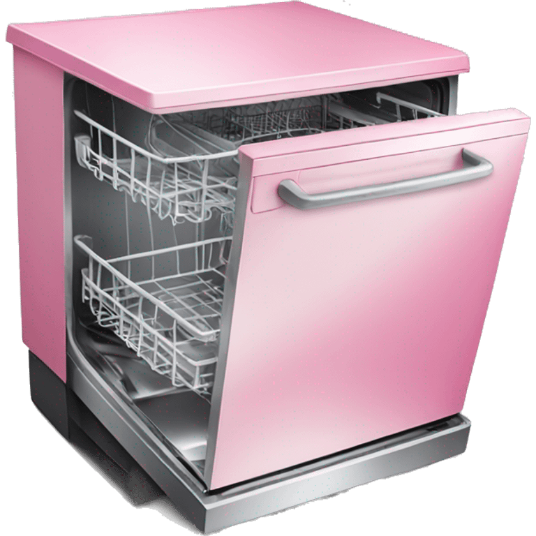 Realistic closed pink dishwasher  emoji