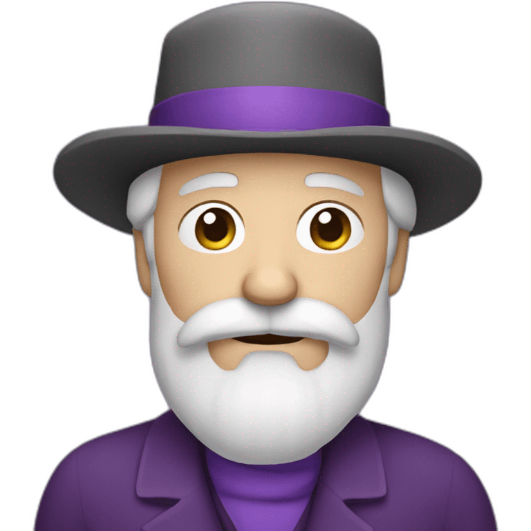 old man with white beard and moustache dressed in purple emoji