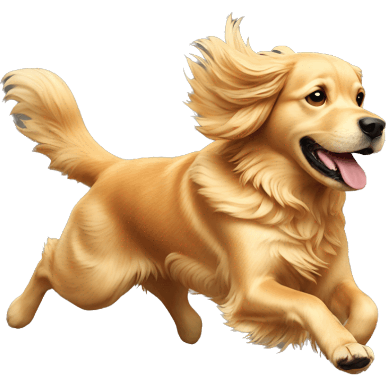 Golden Retriever running  emoji