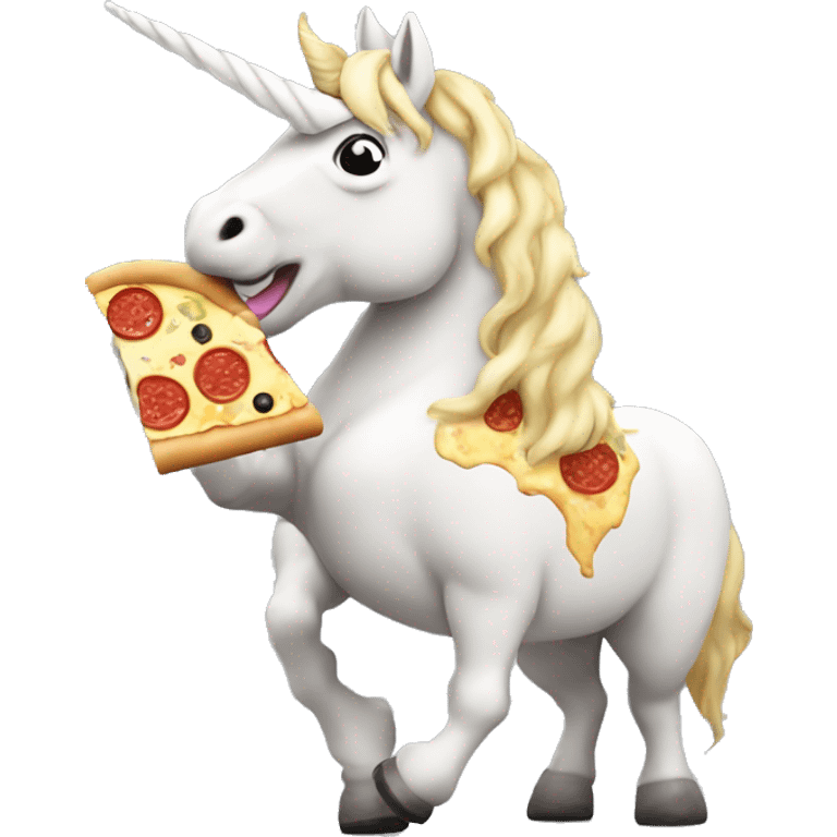 unicorn eating pizza  emoji