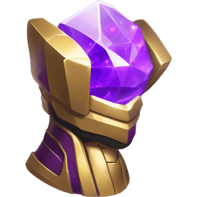 Thanos holding small glowing purple crystal, iOS emoi style art  emoji