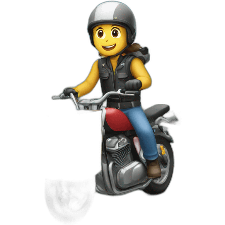 repartidor con una moto y una caja en la parte posteriosr de la moto emoji