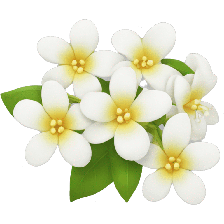 Apple Emoji Jasmine's flowers with white petals and a yellow center emoji