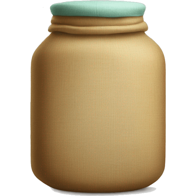 cloth covered jar with tea emoji