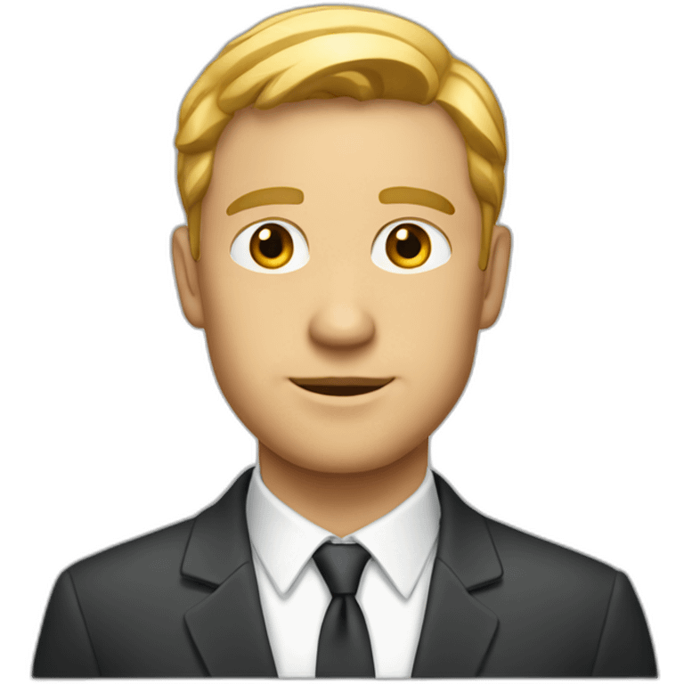 A white fair man with a suit emoji