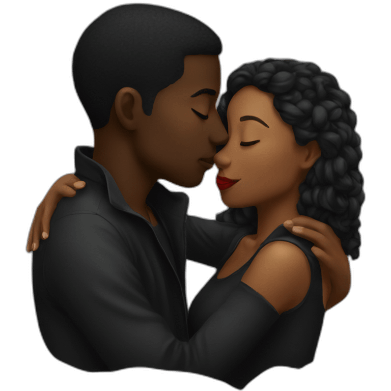 black kissing black emoji