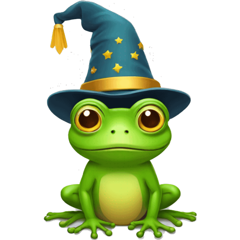 flat design frog wizard emoji