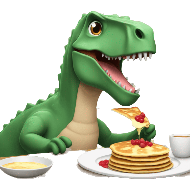 dino eating pancakes on christmas eve emoji