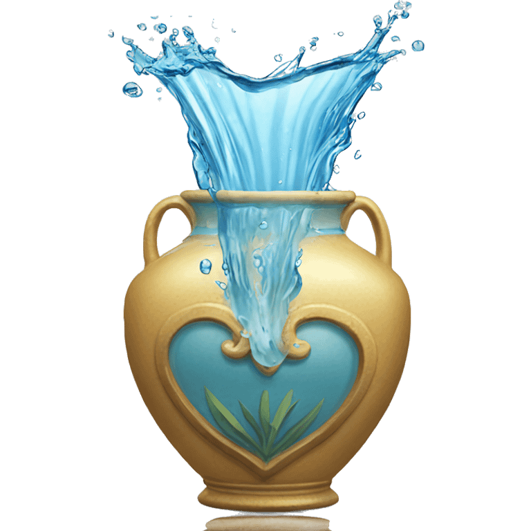 Water spilling out of a beautiful vase emoji