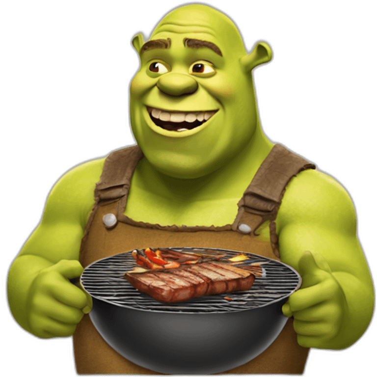 shrek having a Barbecue emoji