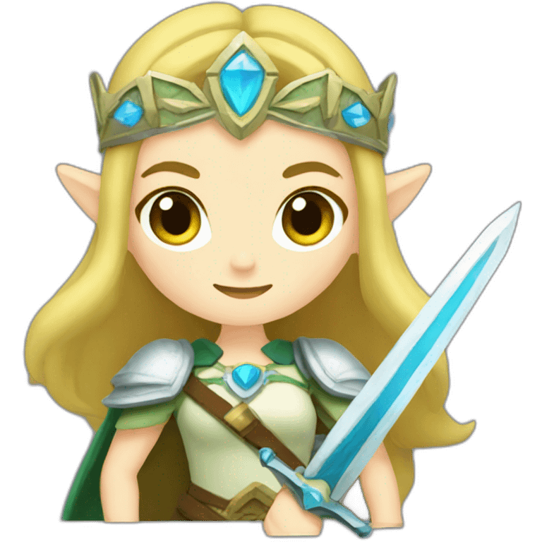 Princess Zelda with sword emoji