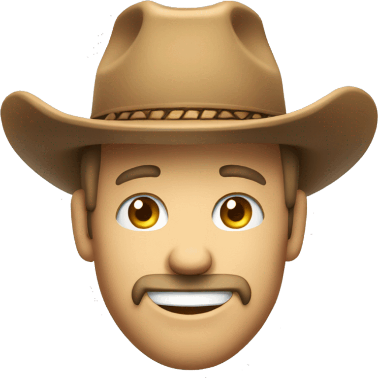 Caucasian cowboy with hat, winking emoji