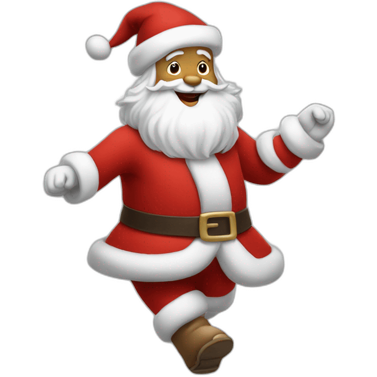 Dancing white skin santa emoji