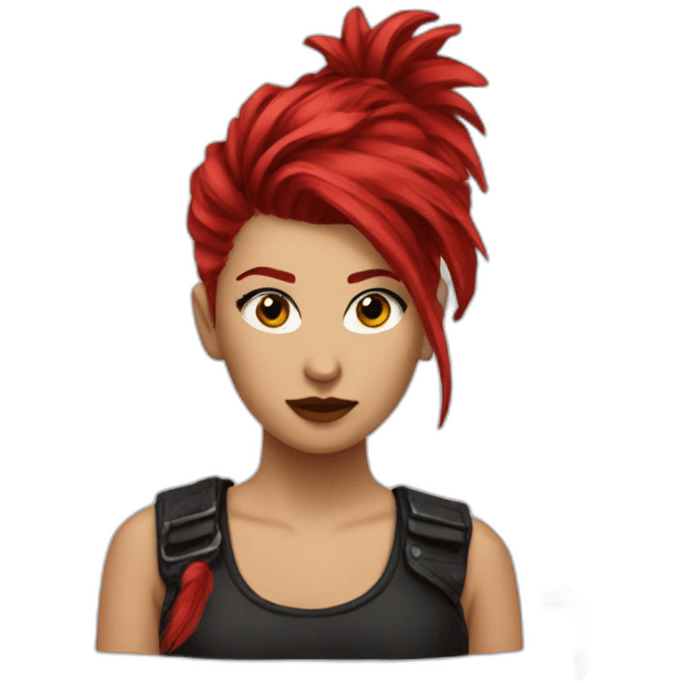 woman punk hair red emoji