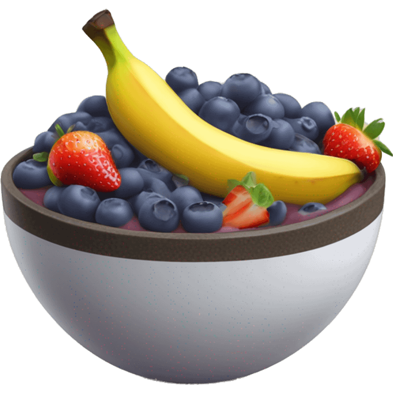 Açaí bowl with banana, blueberries, strawberries  emoji