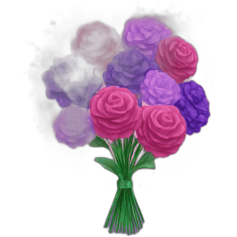 pink and purple glitter bouquet emoji