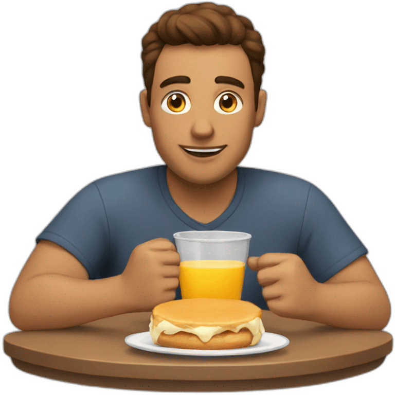 a man having breakfast emoji