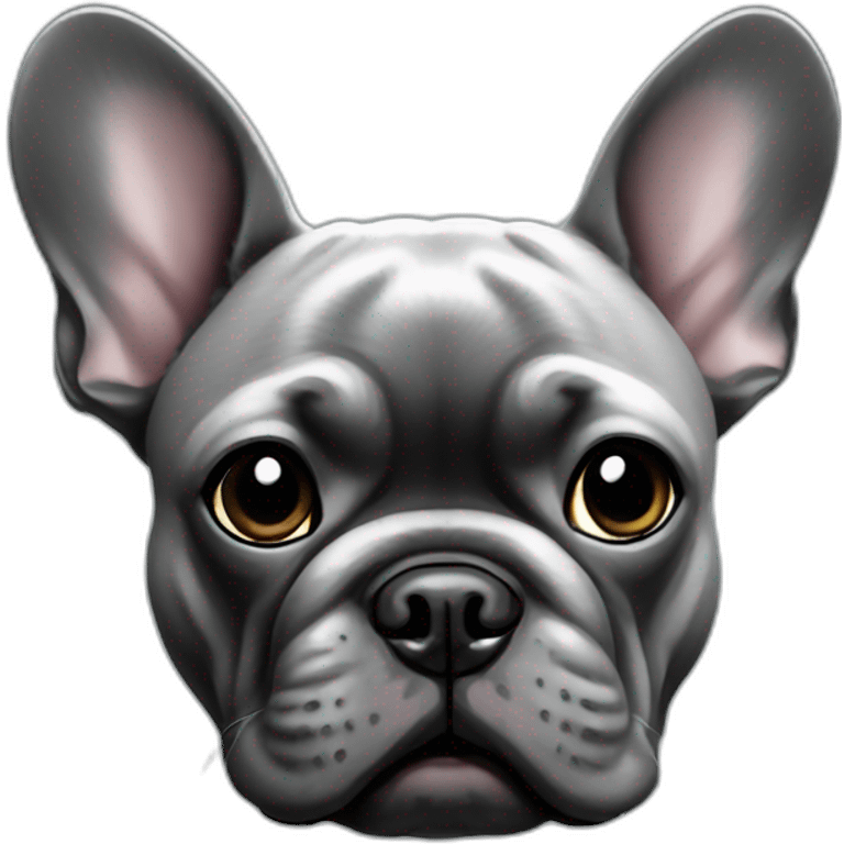 dark grey french  bulldog emoji