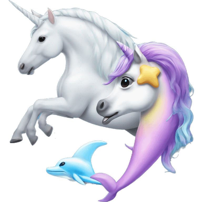 Unicorn with a dolphin emoji